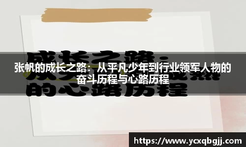 张帆的成长之路：从平凡少年到行业领军人物的奋斗历程与心路历程